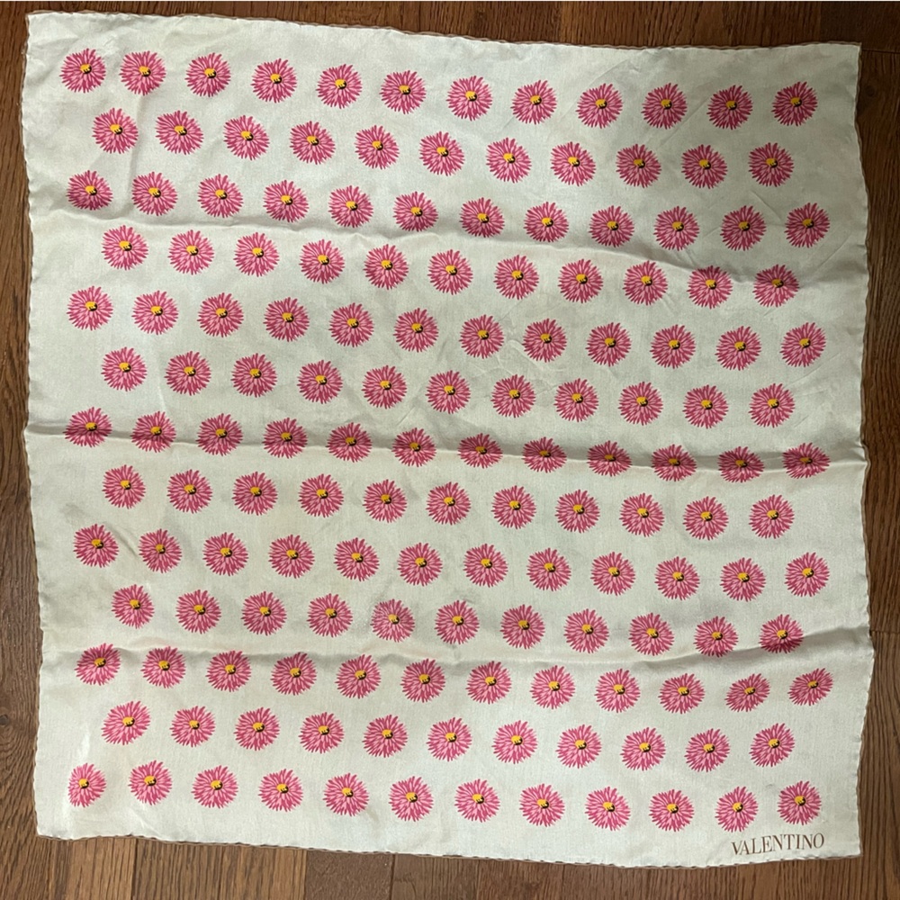 Valentino Pink and Yellow Floral Scarf